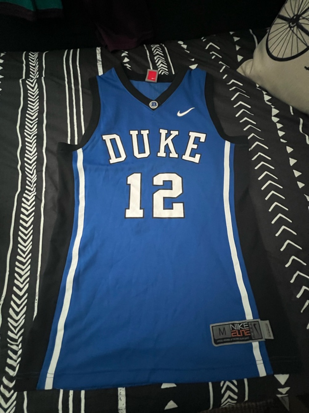 Nike Blue and Black Duke Basketball Jersey - Number 12
